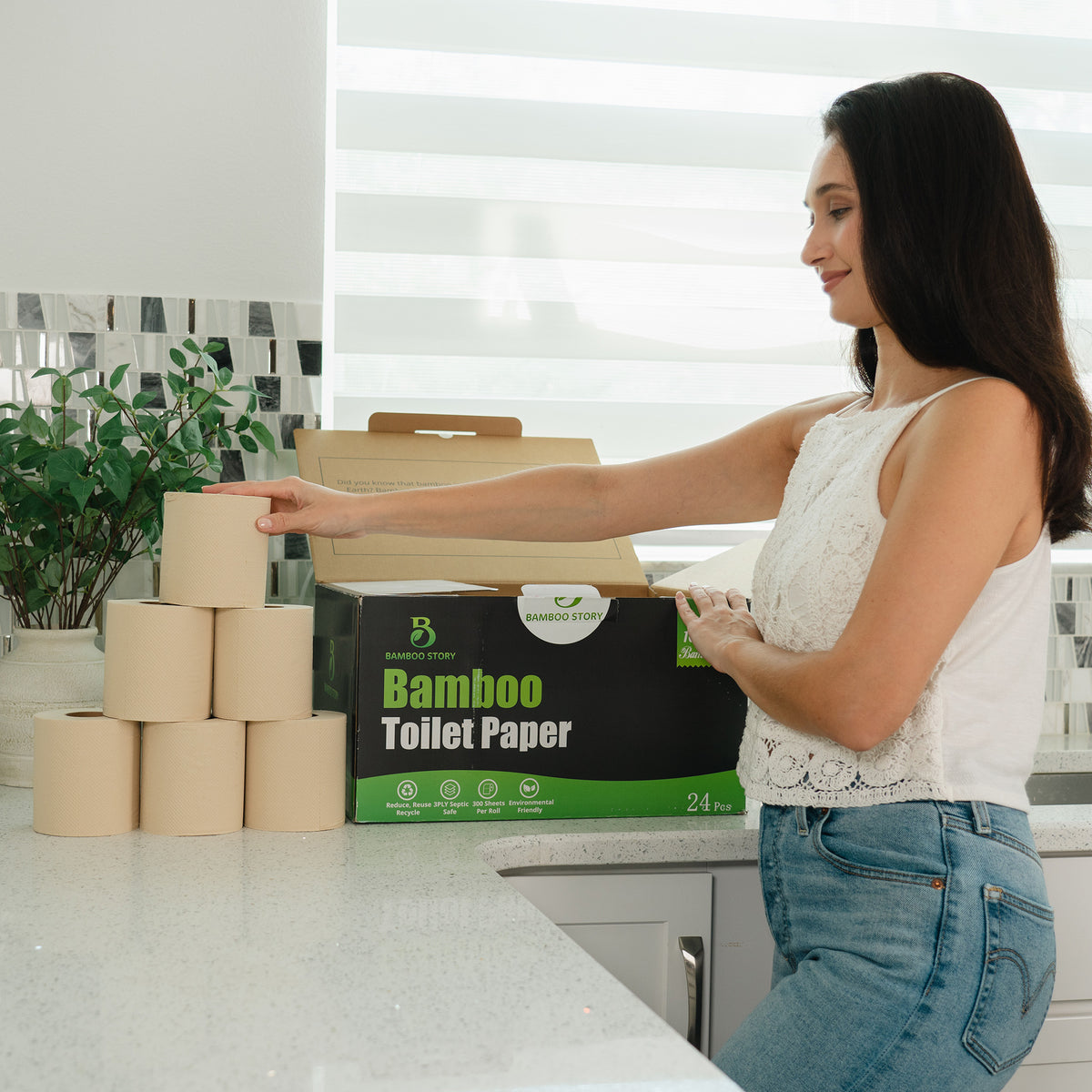 12 Box Unbleached Bamboo Toilet Paper