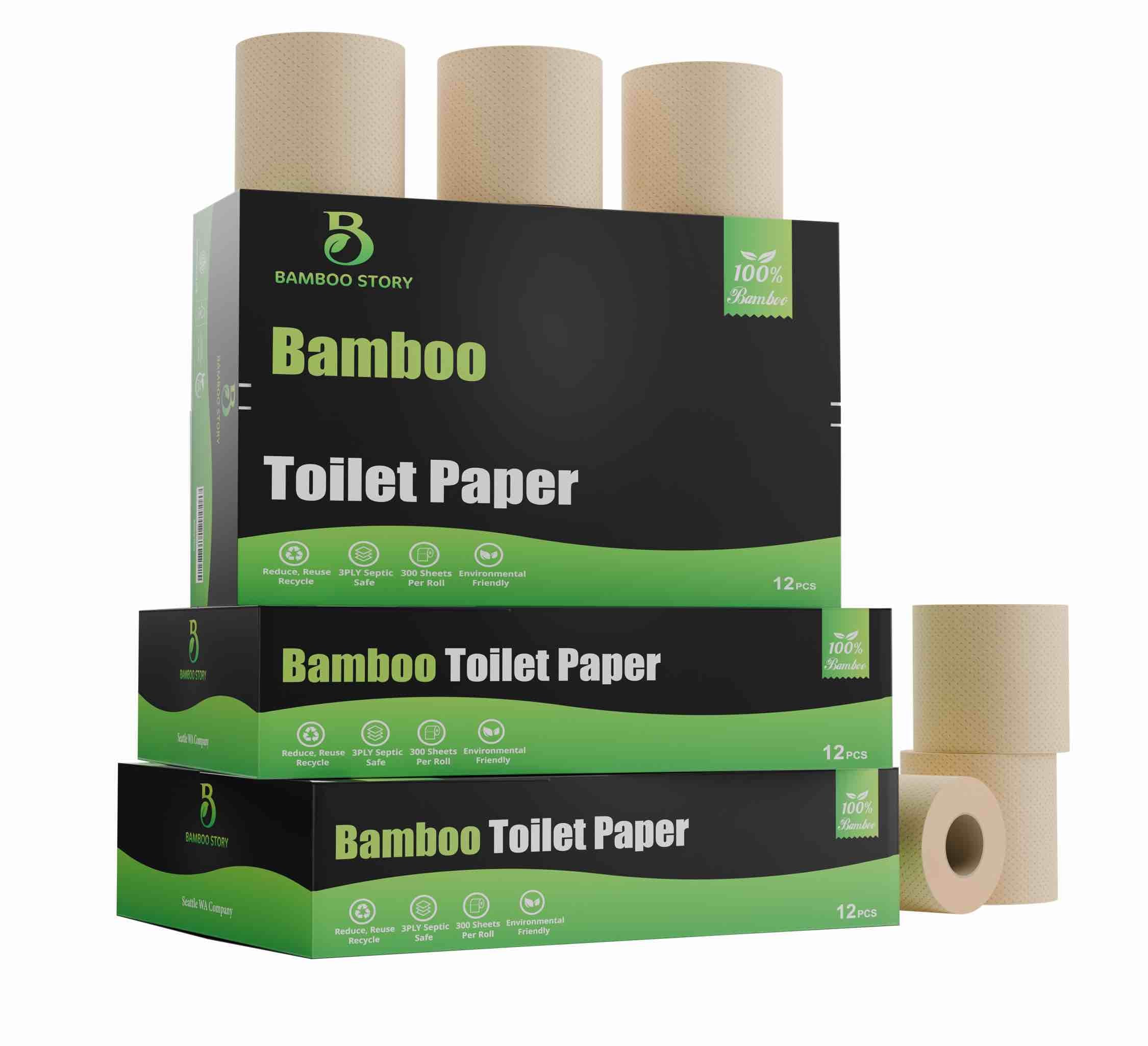 12 Box Unbleached Bamboo Toilet Paper