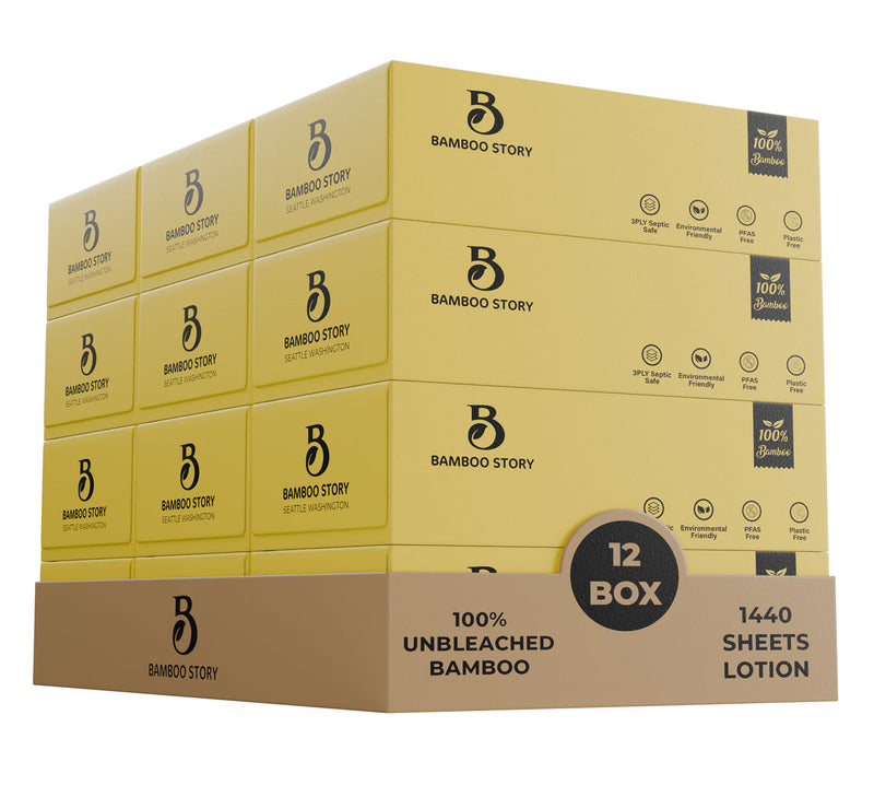 12 Pack Bamboo Lotion Facial Tissue