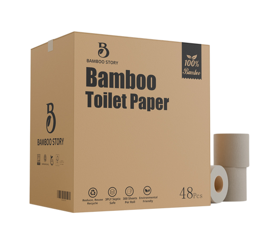 48 Bulk Unbleached Bamboo Toilet Paper