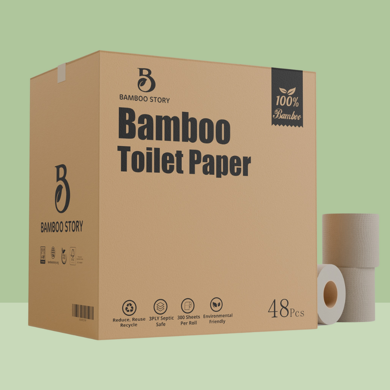 48 Bulk Unbleached Bamboo Toilet Paper
