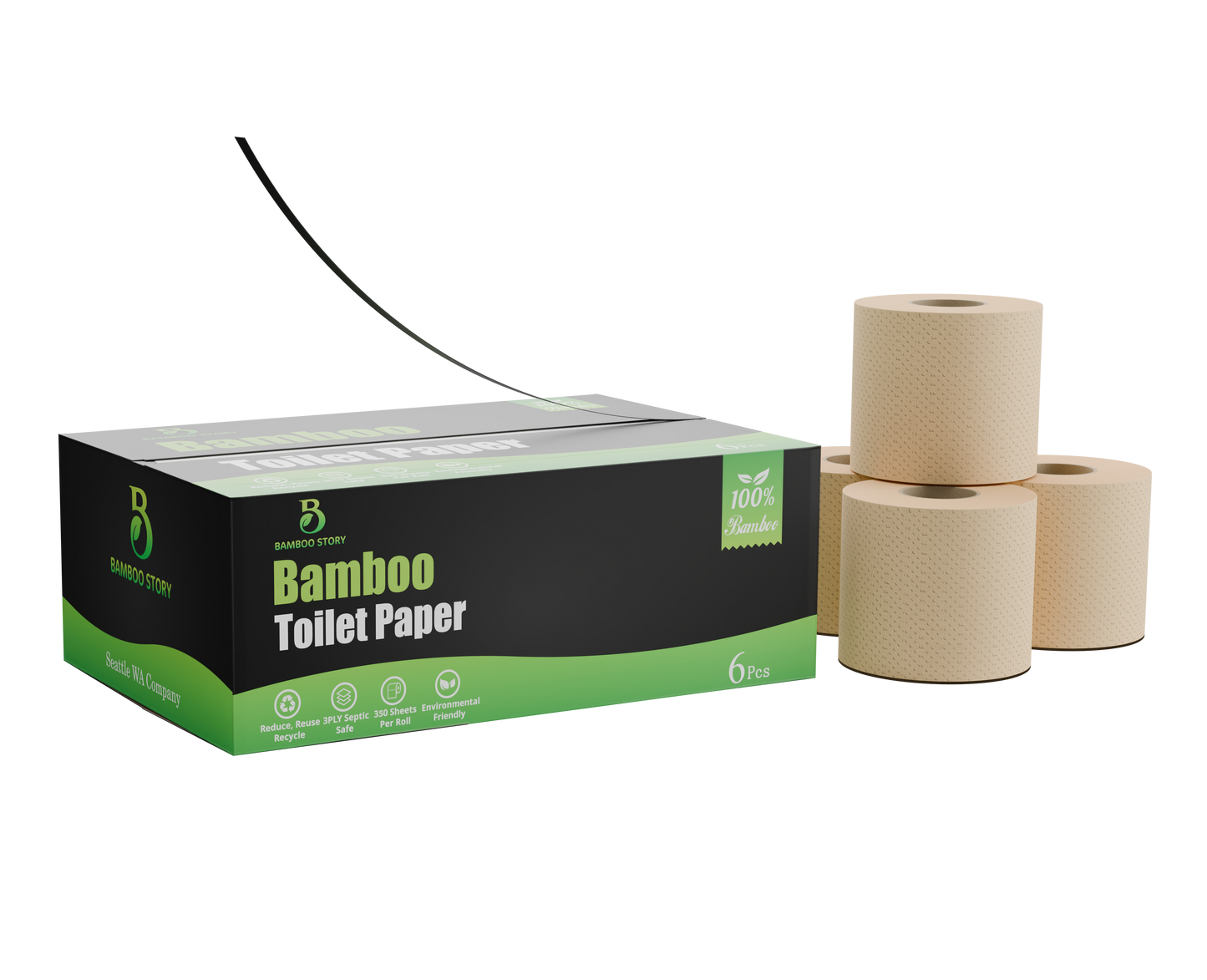 NEW 350 Sheets Premium Toilet Paper 6 Rolls