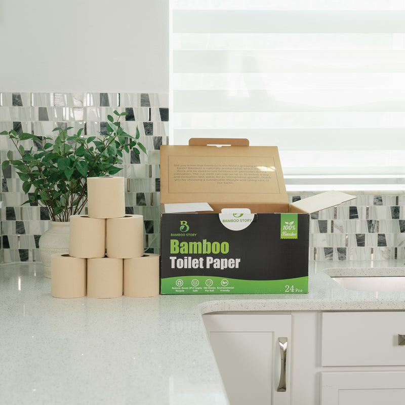 12 Box Unbleached Bamboo Toilet Paper