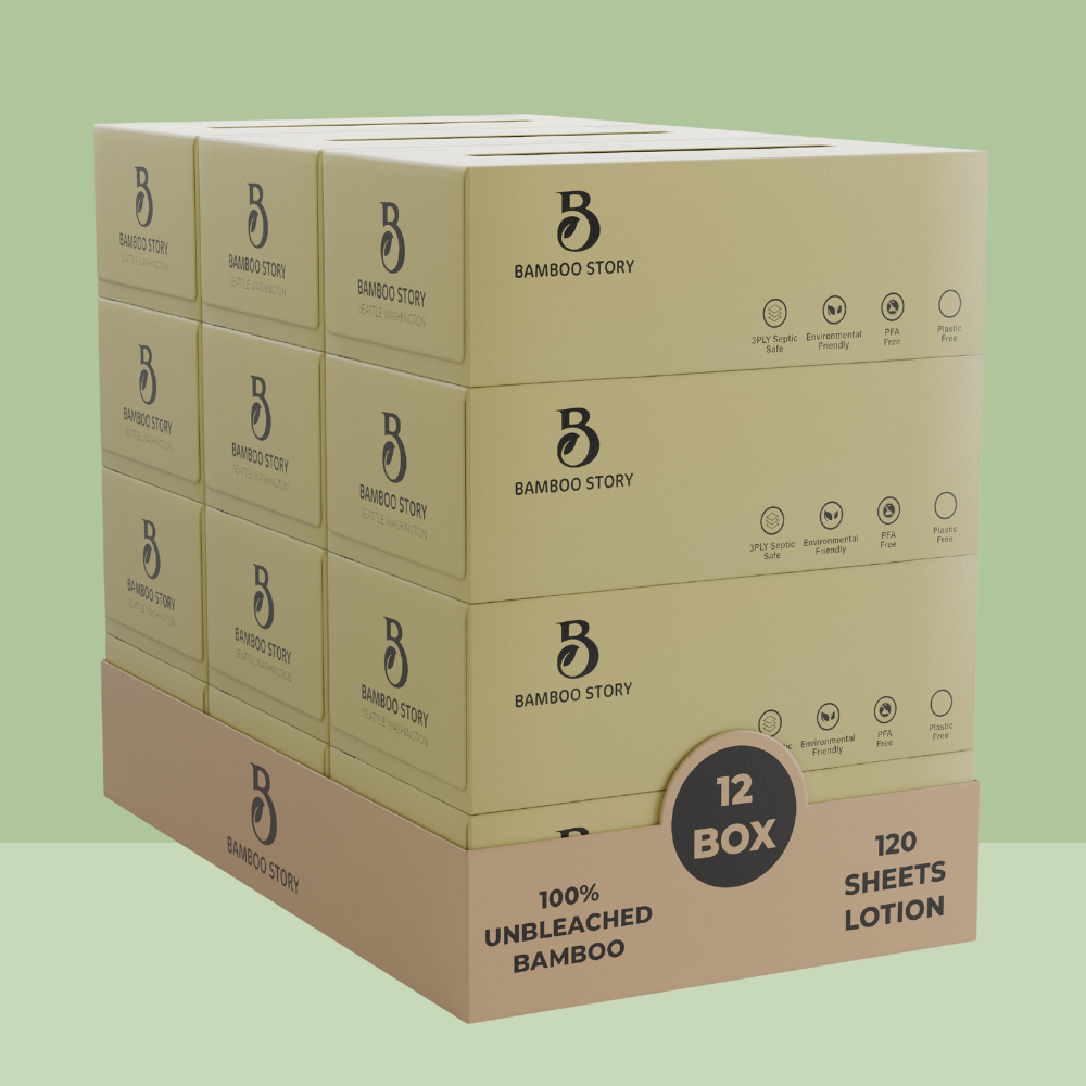 12 Pack Bamboo Lotion Facial Tissue